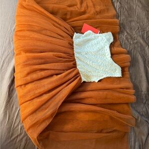 Orange and White Dress 9/10